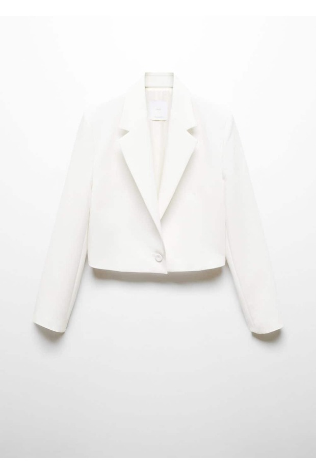 Düğmeli kısa blazer ceket - 3