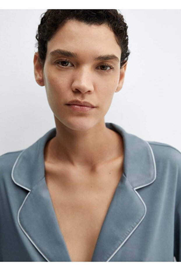 Fitilli Pijama Gömleğini - 5