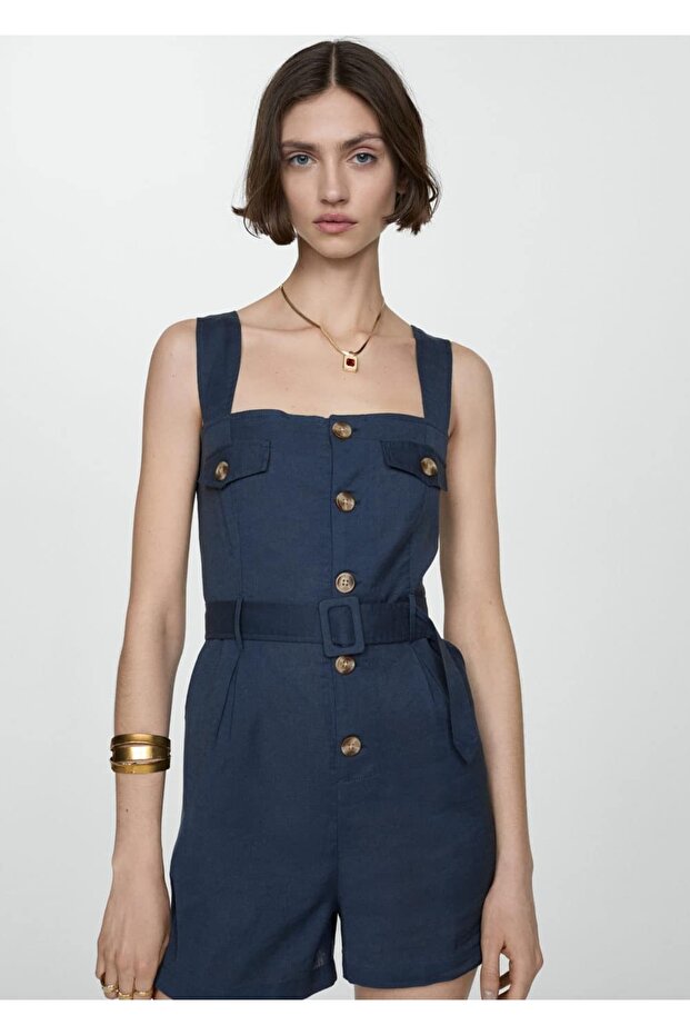 Düğmeli kısa tulum - 1