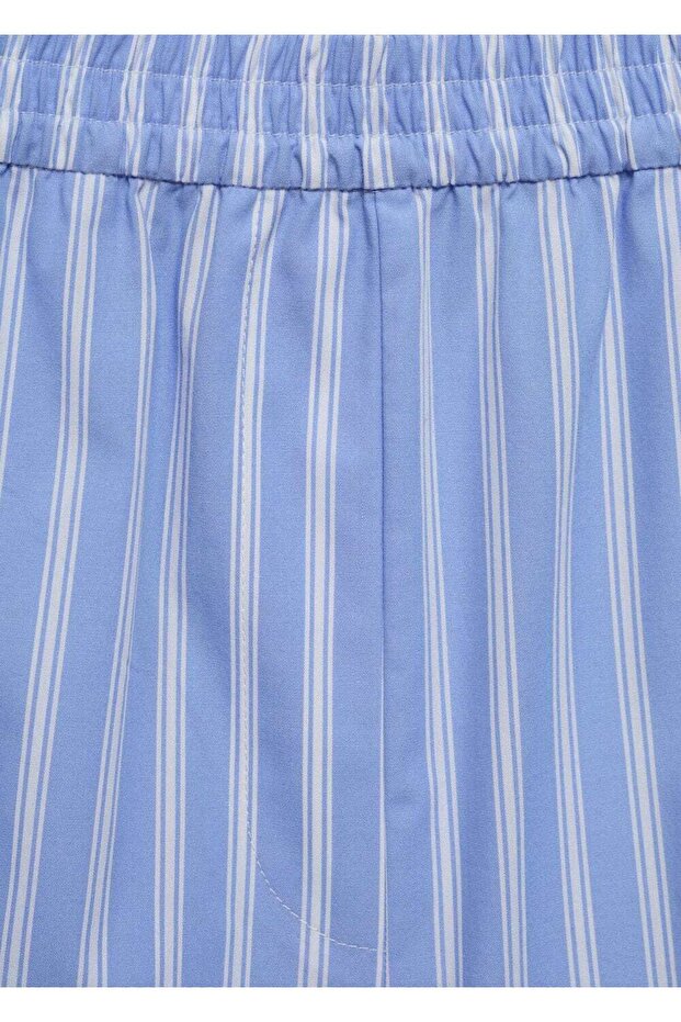 Çizgili düz kesim şort - 7