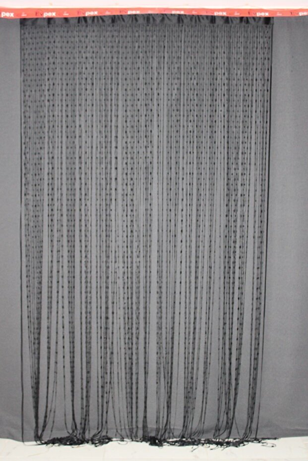 İp Perde Siyah Desenli - 1