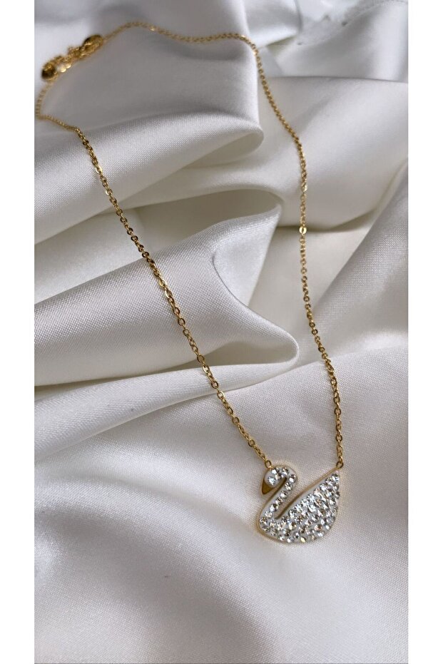 Kuğulu Çelik Kolye - 3