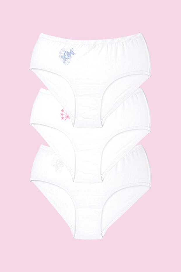 12' Li Beyaz Işlemeli Külot - 2