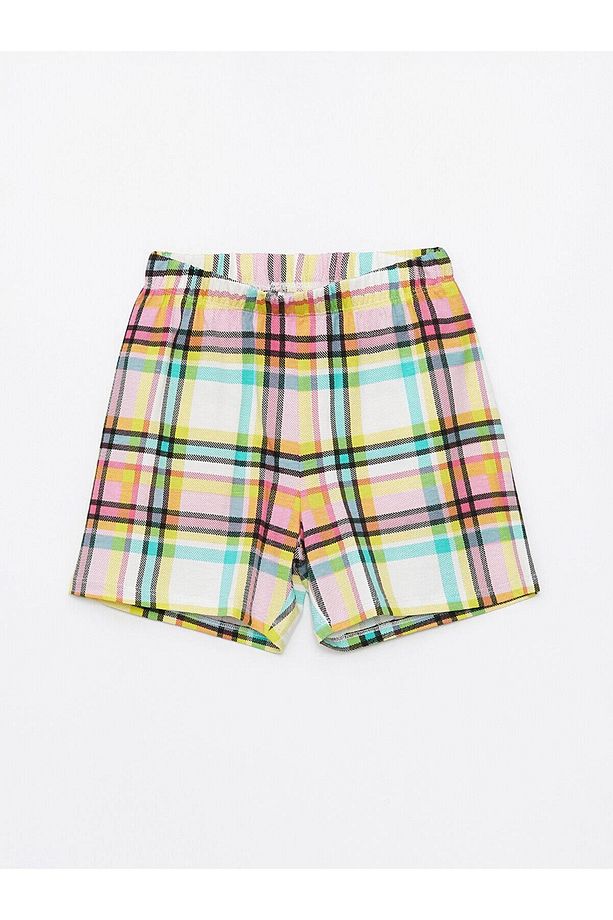 LCW Kids Bisiklet Yaka Baskılı Kısa Kollu Kız Çocuk Şortlu Pijama Takımı - 4