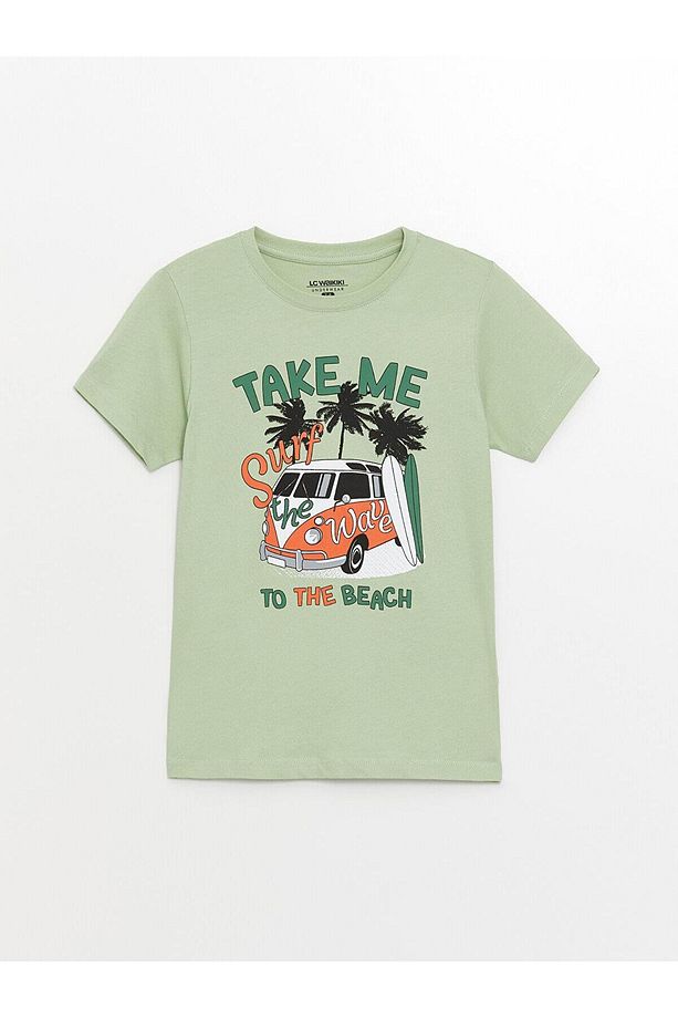 LCW Kids Bisiklet Yaka Baskılı Kısa Kollu Erkek Çocuk Şortlu Pijama Takımı - 2