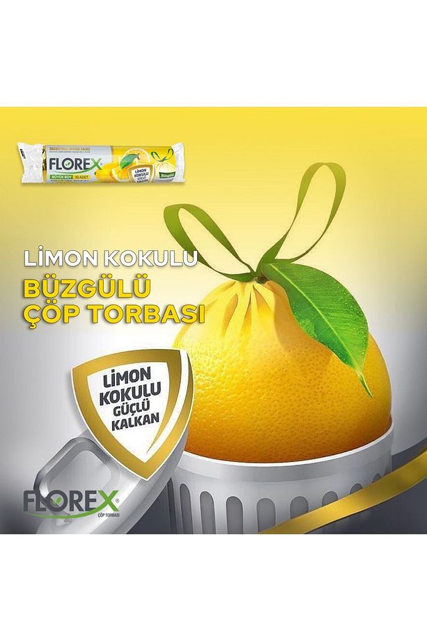 Büzgülü Limon Kokulu Büyük Boy Çöp Poşeti X 5 Rulo - 3
