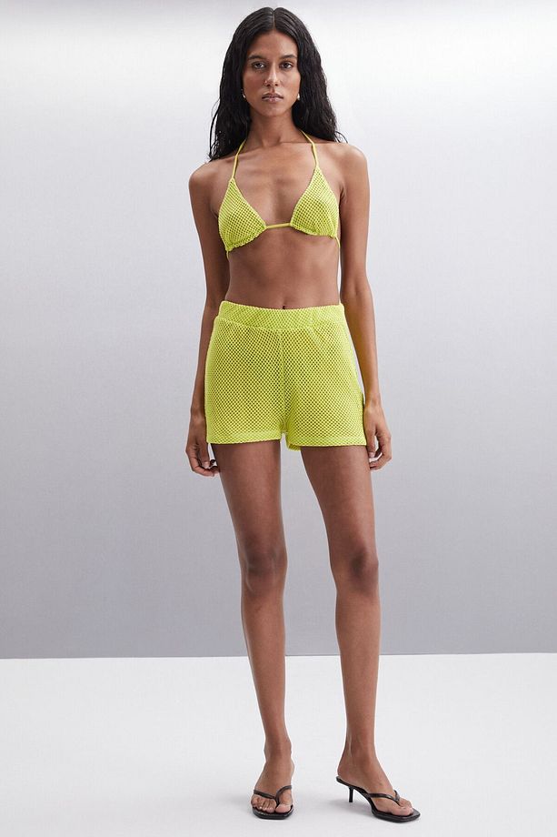 Azara Kadın %100 Pamuk Slim Lime Şort & Bermuda - 1