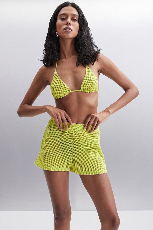 Azara Kadın %100 Pamuk Slim Lime Şort & Bermuda - 6