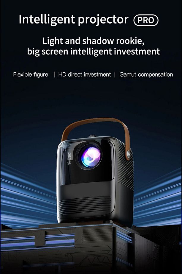 Siyah T11 Projeksiyon Ev Sineması Bluetooth Wifi Akıllı Android Tv 1080p Hoparlör Smart 4k - 3