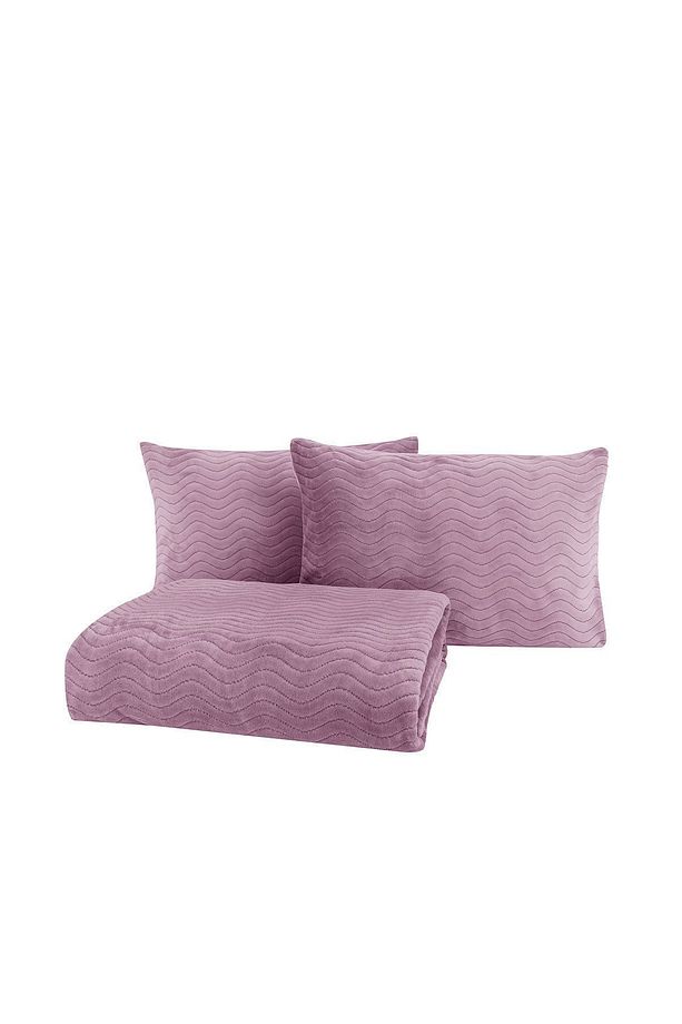 Dazel Tek Kişilik Battaniye Yatak Örtüsü Seti 170x225 Cm - Kül Moru - 3