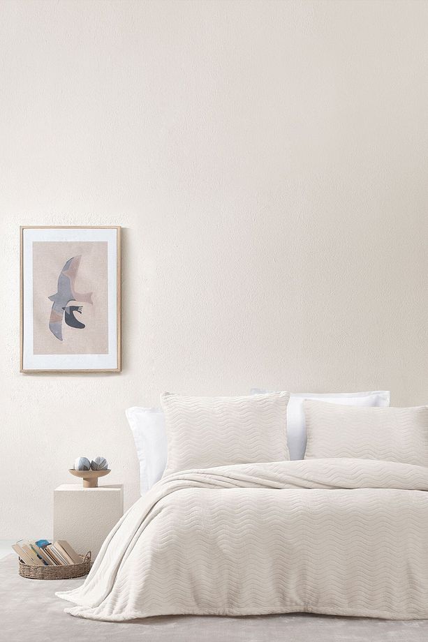 Dazel Tek Kişilik Battaniye Yatak Örtüsü Seti 170x225 Cm - Ekru - 1
