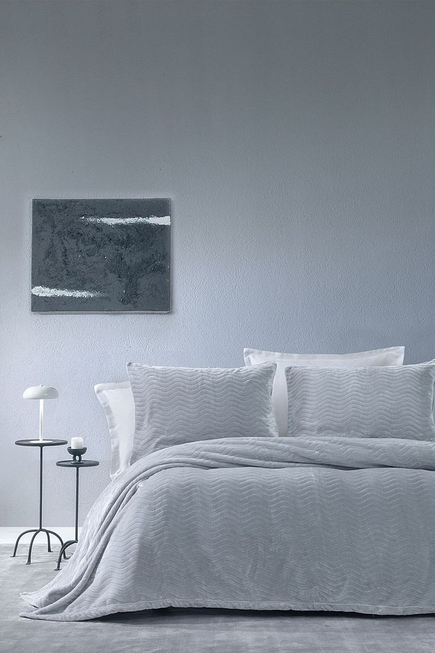 Dazel Tek Kişilik Battaniye Yatak Örtüsü Seti 170x225 Cm - Gri - 1