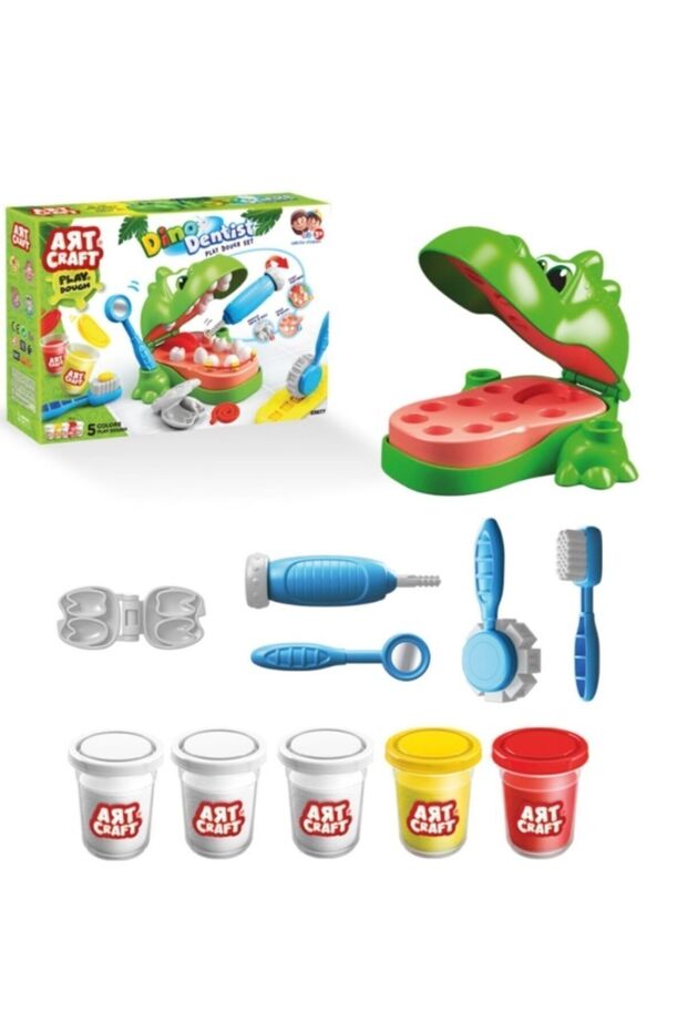 Dinozor Dişçi Oyun Hamuru Set - 5