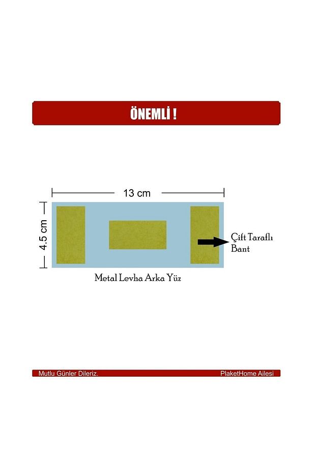 Kişiye Özel Metal Kapı Isimliği-yapışkanlı Kapı Süsü Model 009 - 3