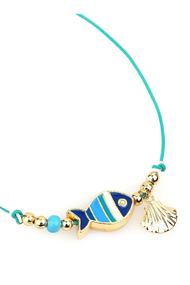 Mineli Balık Detay Çift İp Halhal - 3