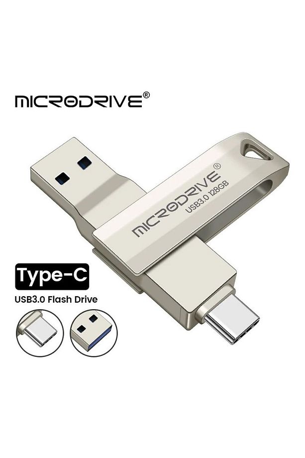 128GB. Type-C ve Usb 3.0 Çift Girişli Otg Metal Sağlam - 1