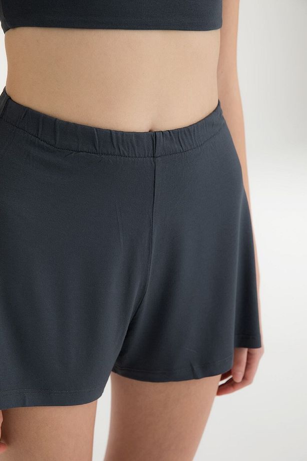 Ultra Soft Lastikli Şort Füme - 3