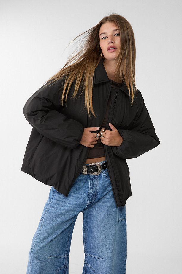 Regular fit şişme mont - 1