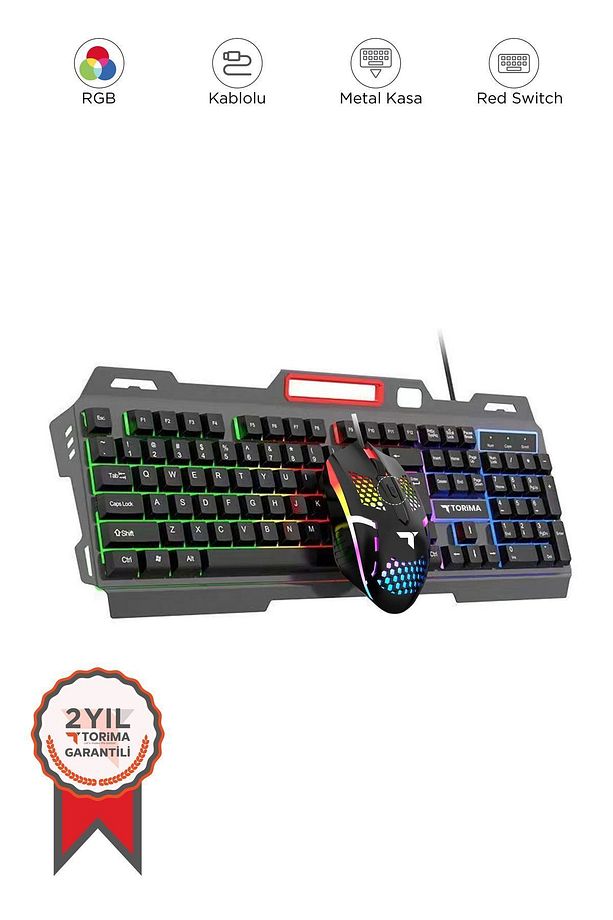 TMK-06 Gaming Rgb Işıklı Kablolu Q Klavye ve Mouse Seti Siyah - 1