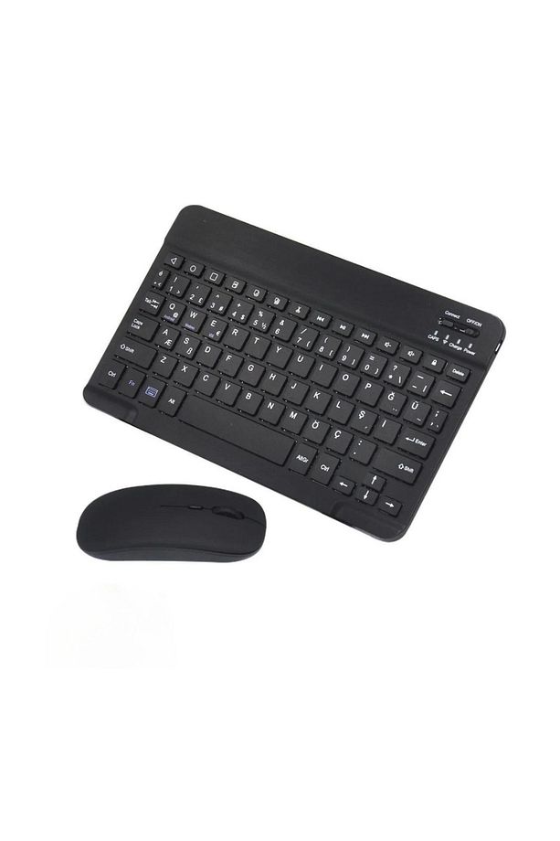 Bluetooth Kablosuz Klavye Ve Mouse Seti Kablosuz Klavye Renkli 150h Şarjlı - 1