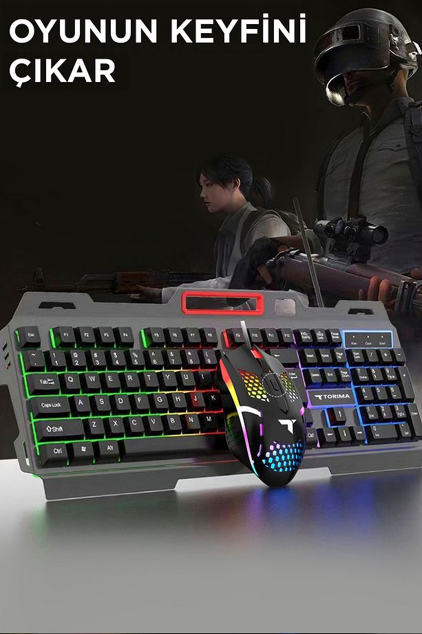TMK-06 Gaming Rgb Işıklı Kablolu Q Klavye ve Mouse Seti Siyah - 2