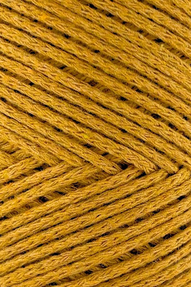 Premium Koton Pamuk Makrome İpi 2mm Cotton Zincir Makrome Çanta İpi Supla İpi Koton İp Hardal - 2