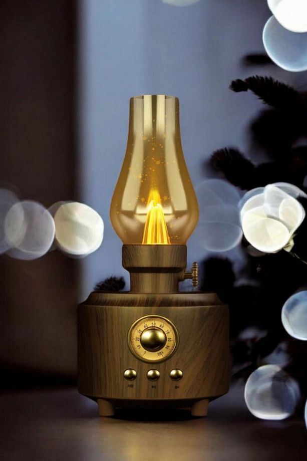 Radyolu Usb Aux Micro Girişli Otantik Gece Lambası Taşınabilir Shine Bluetooth Hoparlör - 7