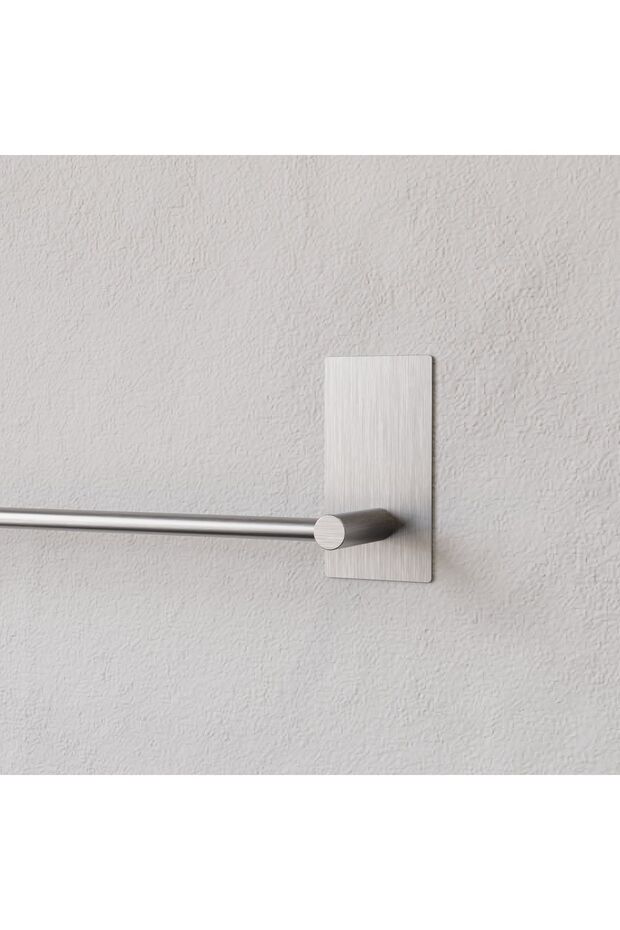 Paslanmaz Çelik Havlu Askılığı / Havluluk - Yapışkanlı Sistem - Altomonte 50cm Tam Havlu Ölçüsü - 6