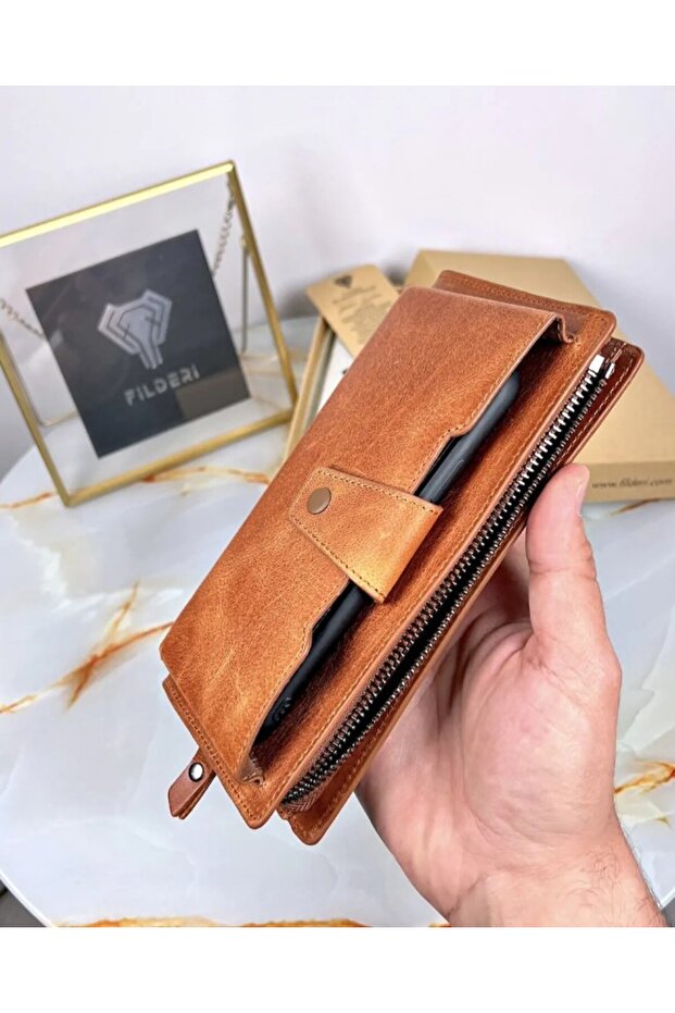 Wallet with Large Compartment and Phone Compartment and Handle - 4