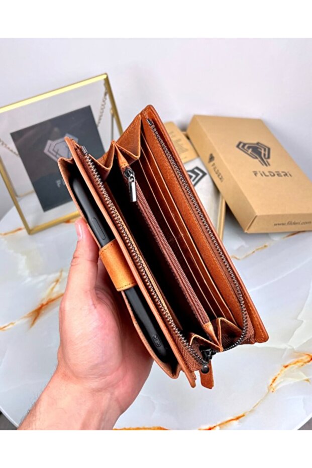 Wallet with Large Compartment and Phone Compartment and Handle - 1