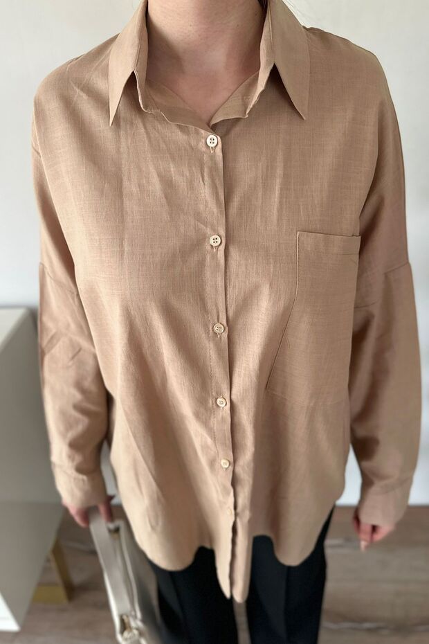 Kadın Keten Gömlek - 3
