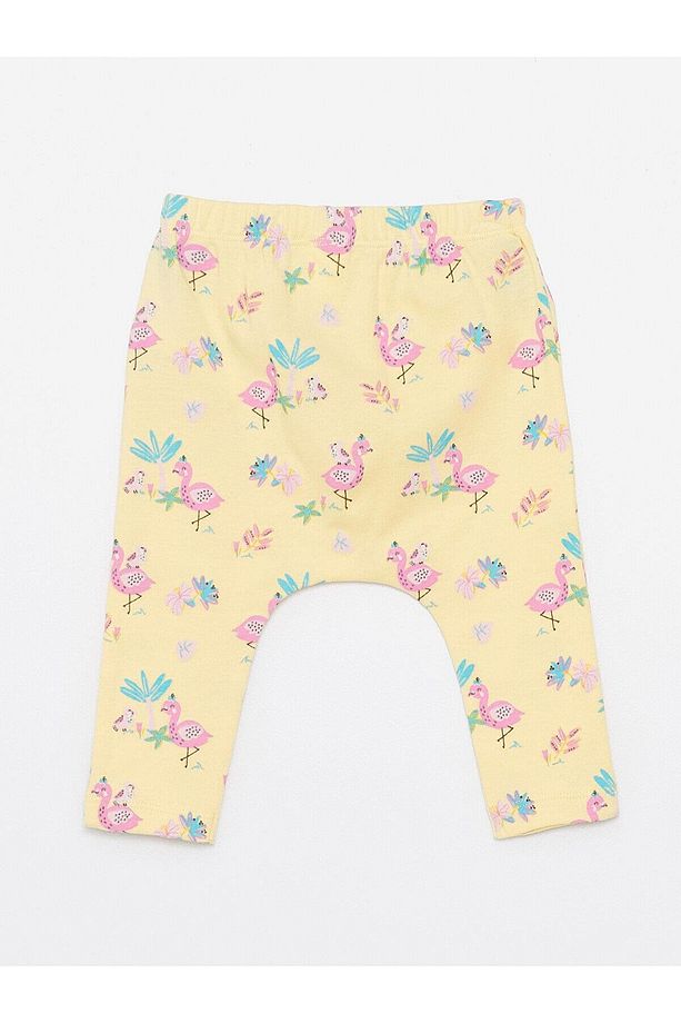 LCW baby Bisiklet Yaka Kısa Kollu Kız Bebek Çıtçıtlı Body ve Pantolon 2'li Takım - 5