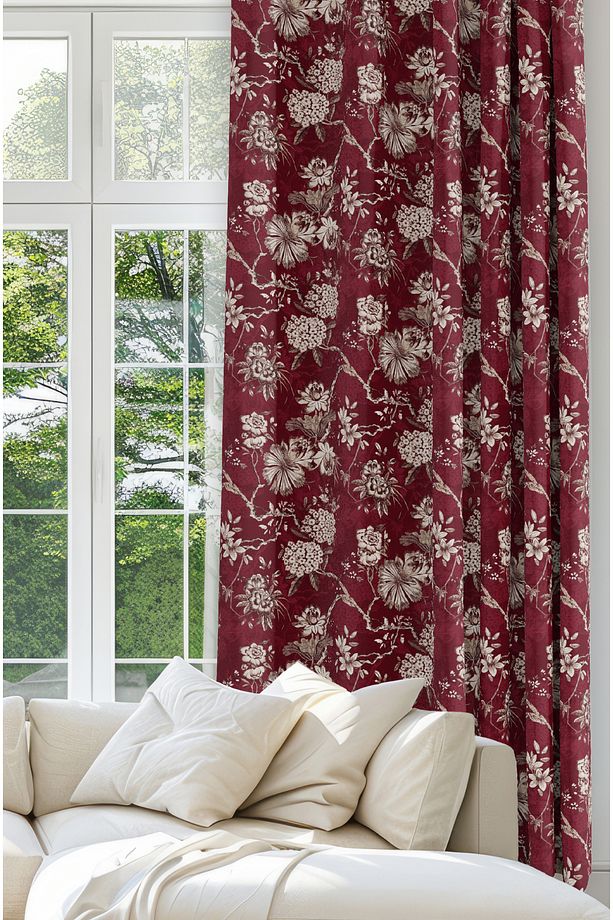 Dijital Baskılı Fon Perde Tek Kanat 140 X 270 Cm Kenar Katlamalı Dikişli - 1