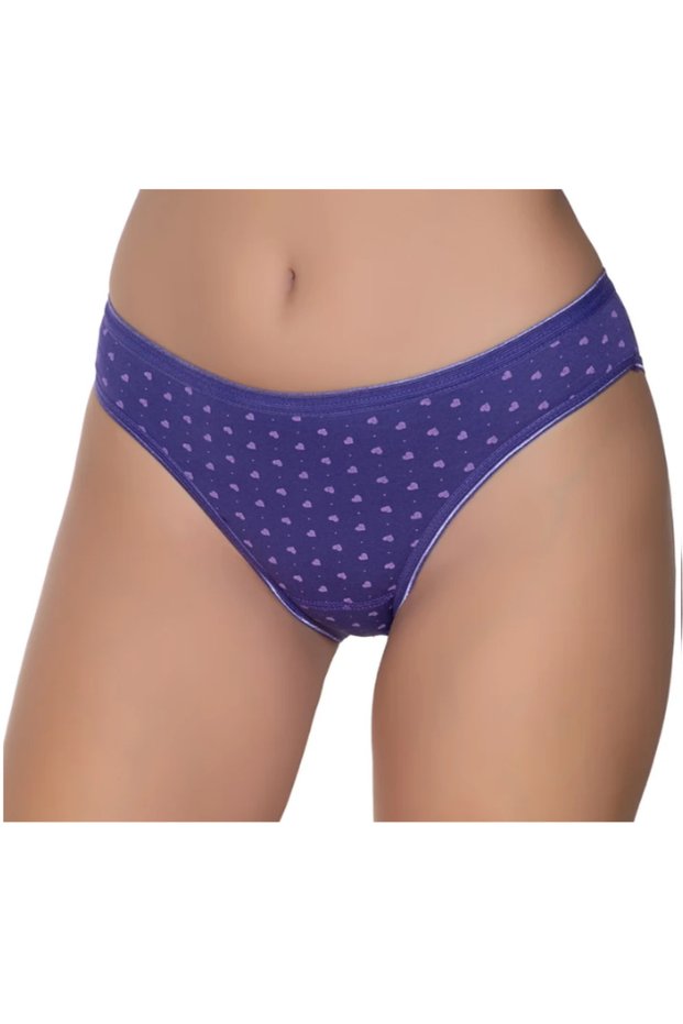 Women's Colorful Lycra Heart Dot Bikini Panties 6 Pack