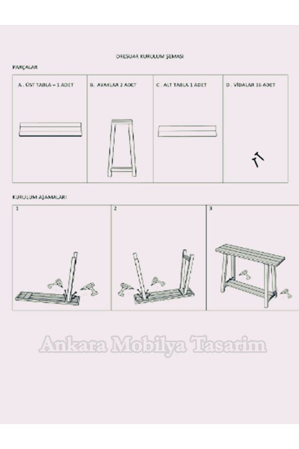 Masif Ahşap Dresuar Konsol (RY) - 4