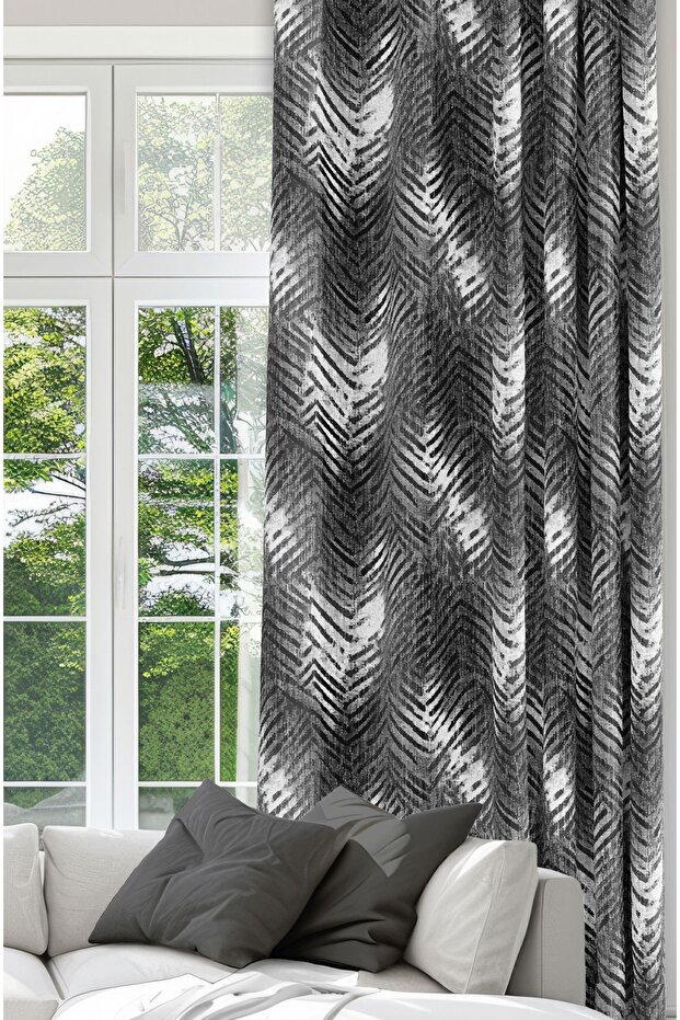 Blackout Light-Proof Background Curtain. Abstract Patterned Background Curtain. Digitally Printed 1St Quality Decorative Curtain.