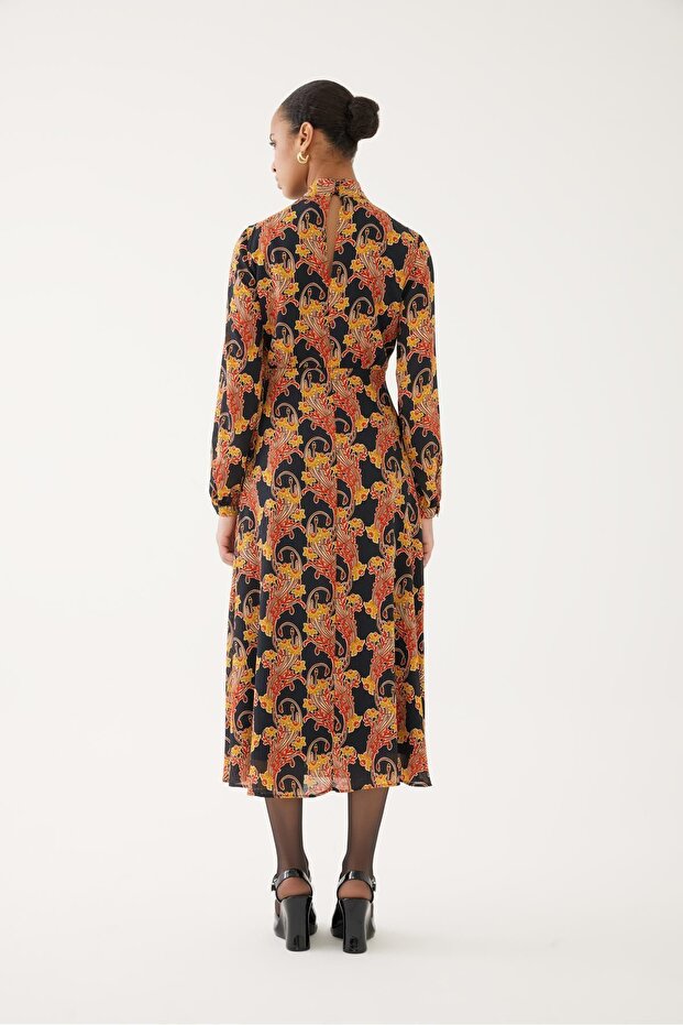 Baroque Patterned Maxi Dress - 4