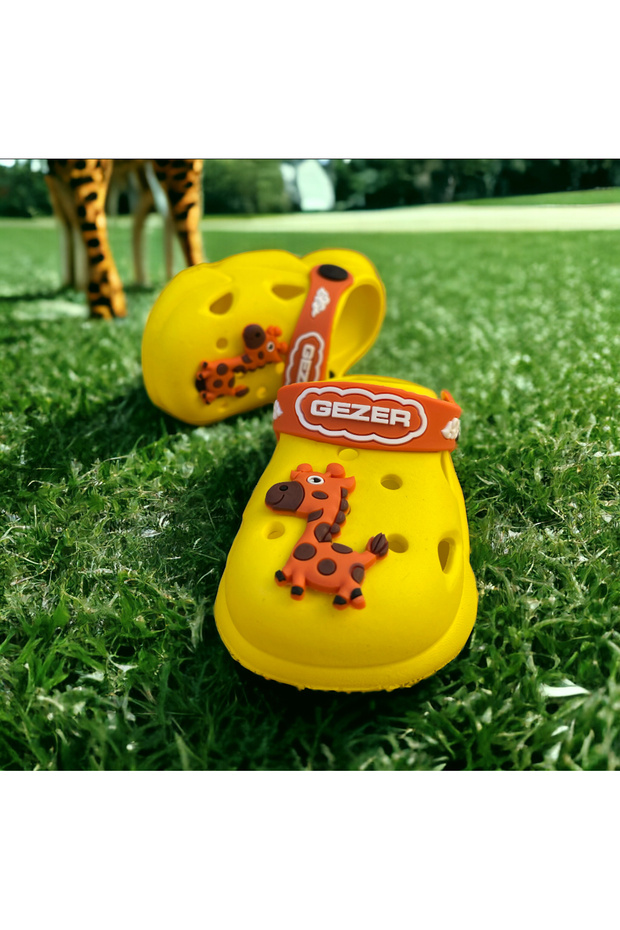 Giraffe Patterned Children's Cross Slippers - 6