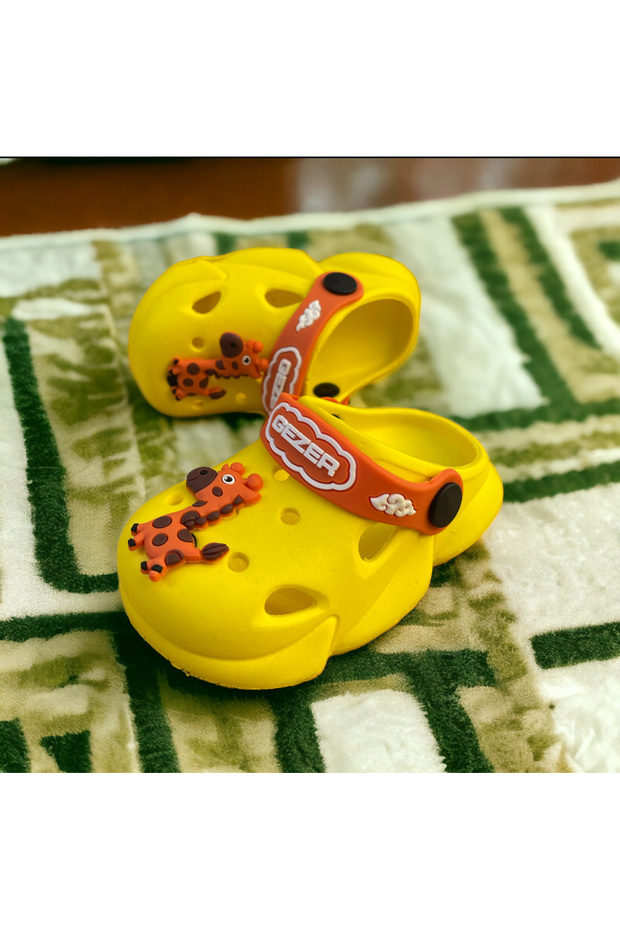 Giraffe Patterned Children's Cross Slippers - 3