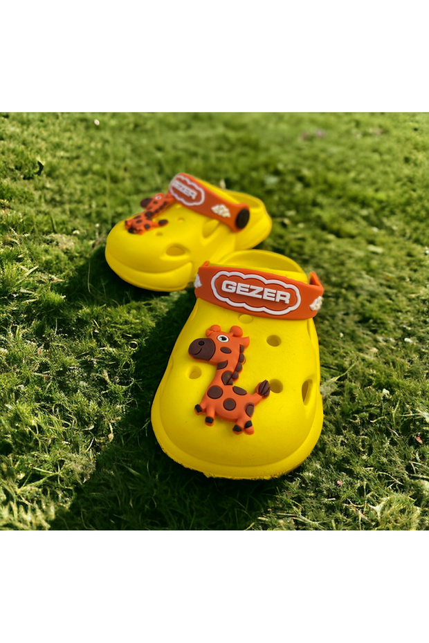 Giraffe Patterned Children's Cross Slippers - 4