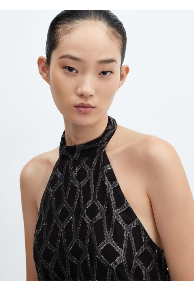 Lureks halter yaka elbise - 5