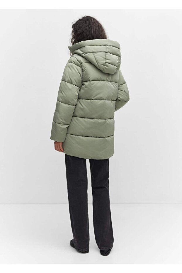 Kapüşonlu kapitone anorak - 4