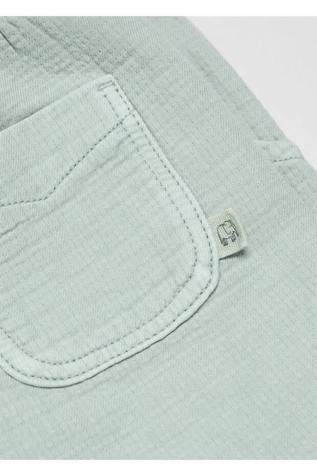 Beli elastik pamuklu şort - 5