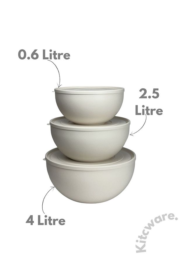 Yuvarlak Saklama Kabı, Erzak Saklama Kabı, Saklama Kabı, 3'lü Set - 3
