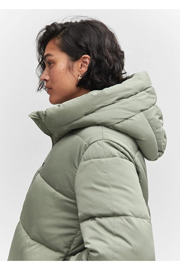 Kapüşonlu kapitone anorak - 5