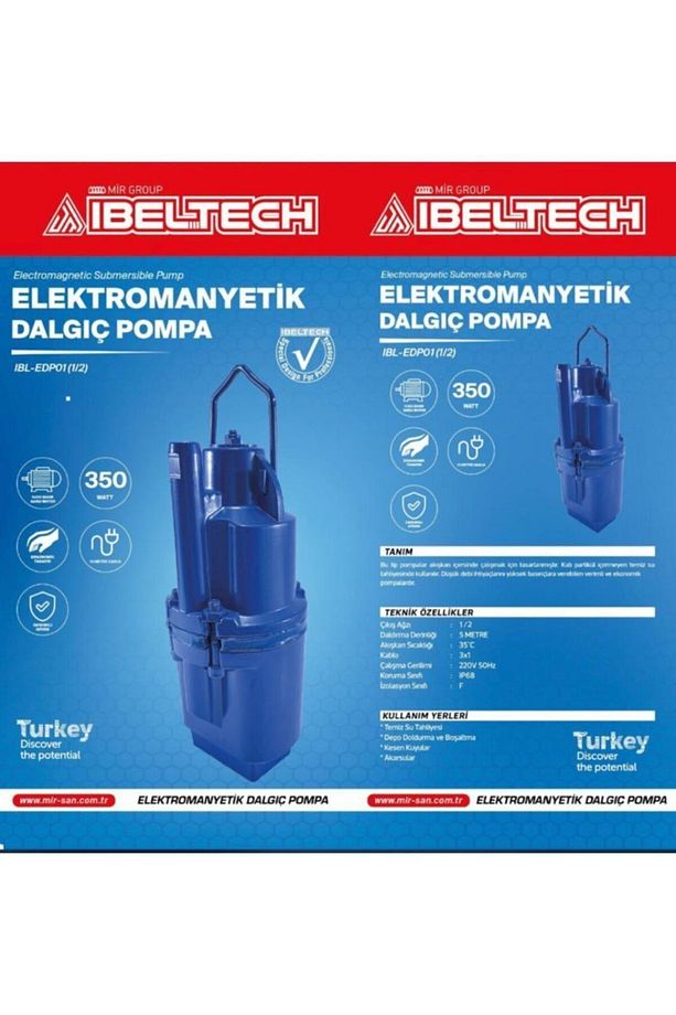 Dalgıç Pompa Titreşimli Su Pompası Motoru 1/2.' 45 Metreden Su Çeker 646451 - 5