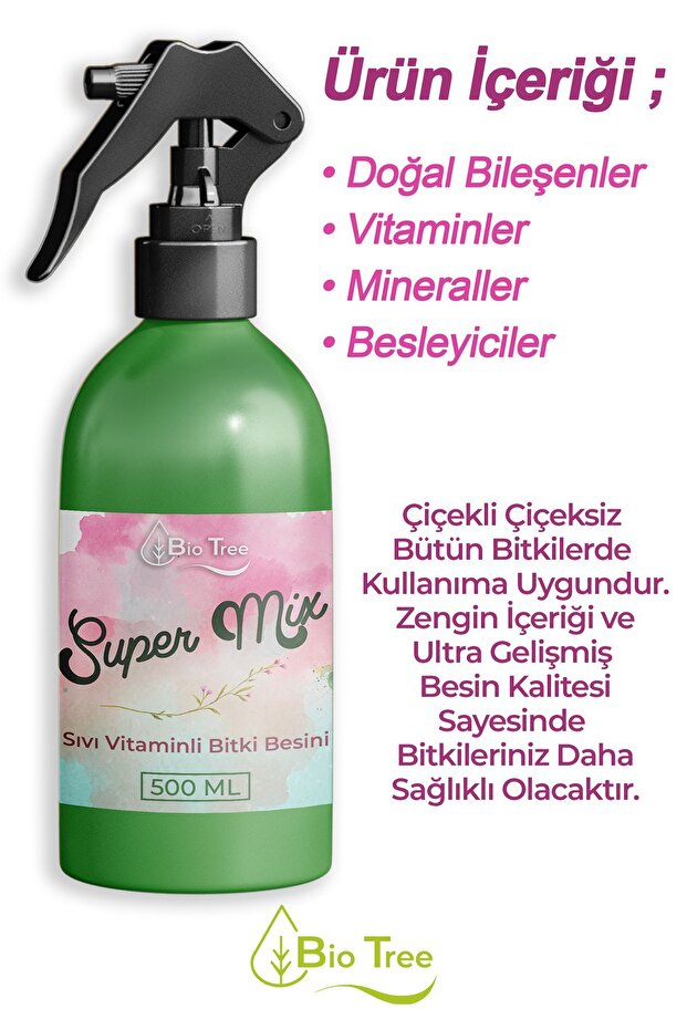 Super Mix Sıvı Vitaminli Bitki Besini (ULTRA GÜÇLÜ FORMÜL) En Iyi Bitki Besini (500 ML) - 2
