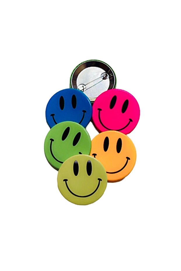 Neon Smiley Rozet - 20 Adet - 2