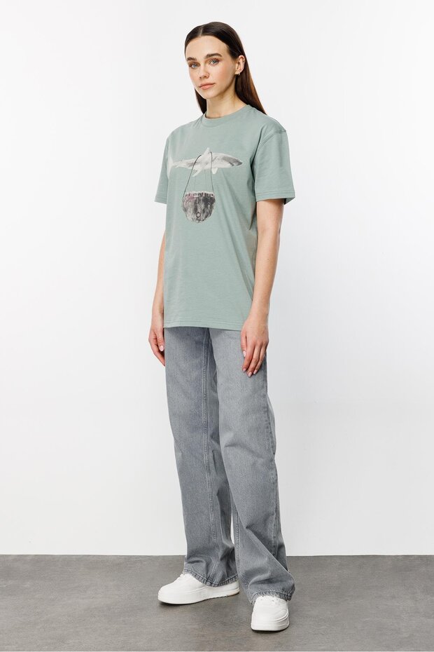 Shark Flys Regular Tshirt - Mint Yeşili - 8