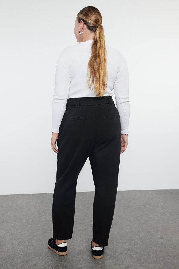 Siyah Yüksek Bel Straigt Fit Büyük Beden Jeans TBBAW25CJ00002 - 5
